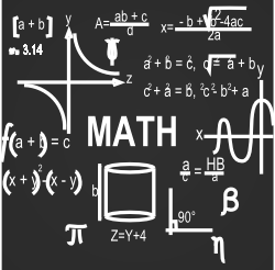 Image of math exercise on blackboard